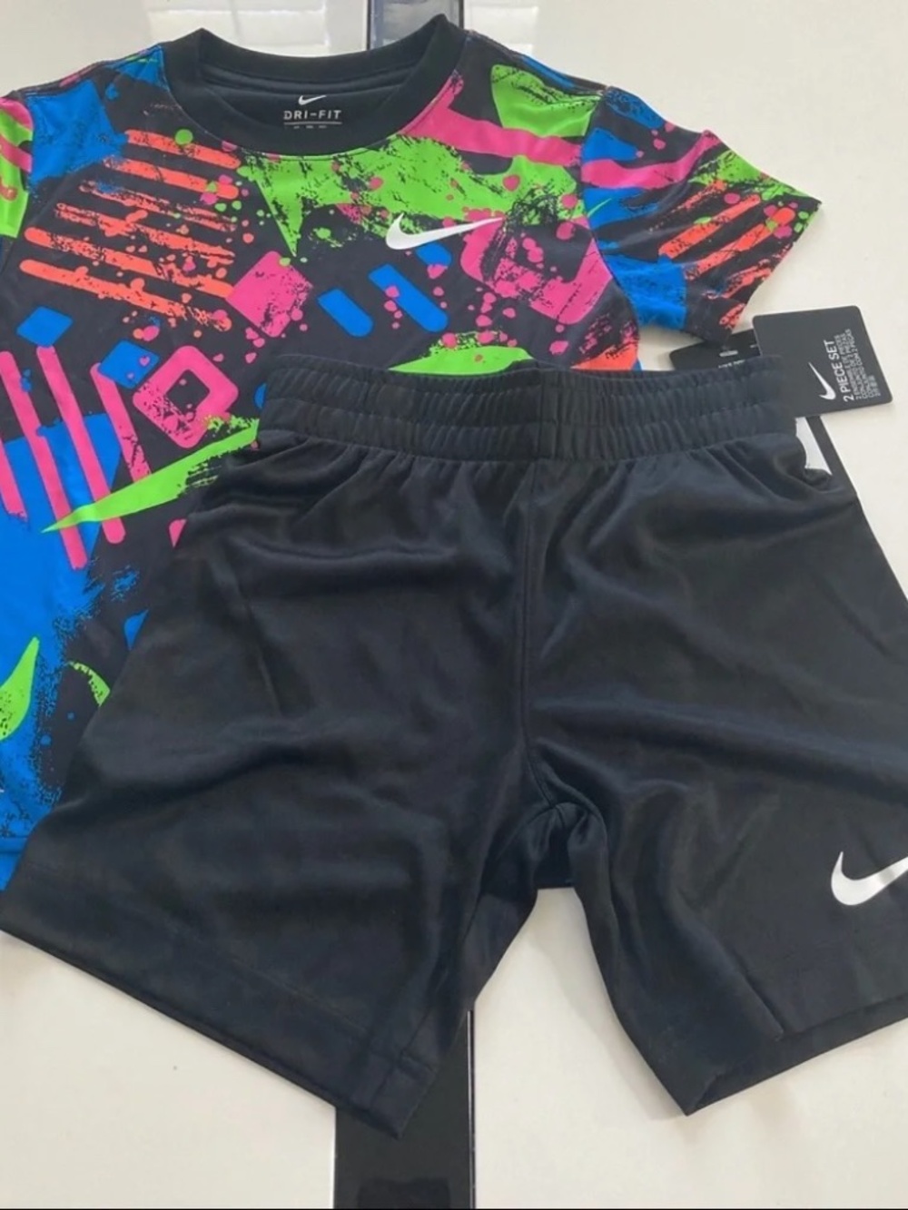 Nike colorful cute shorts set top outfit active performance 5030 - Picture 1 of 6